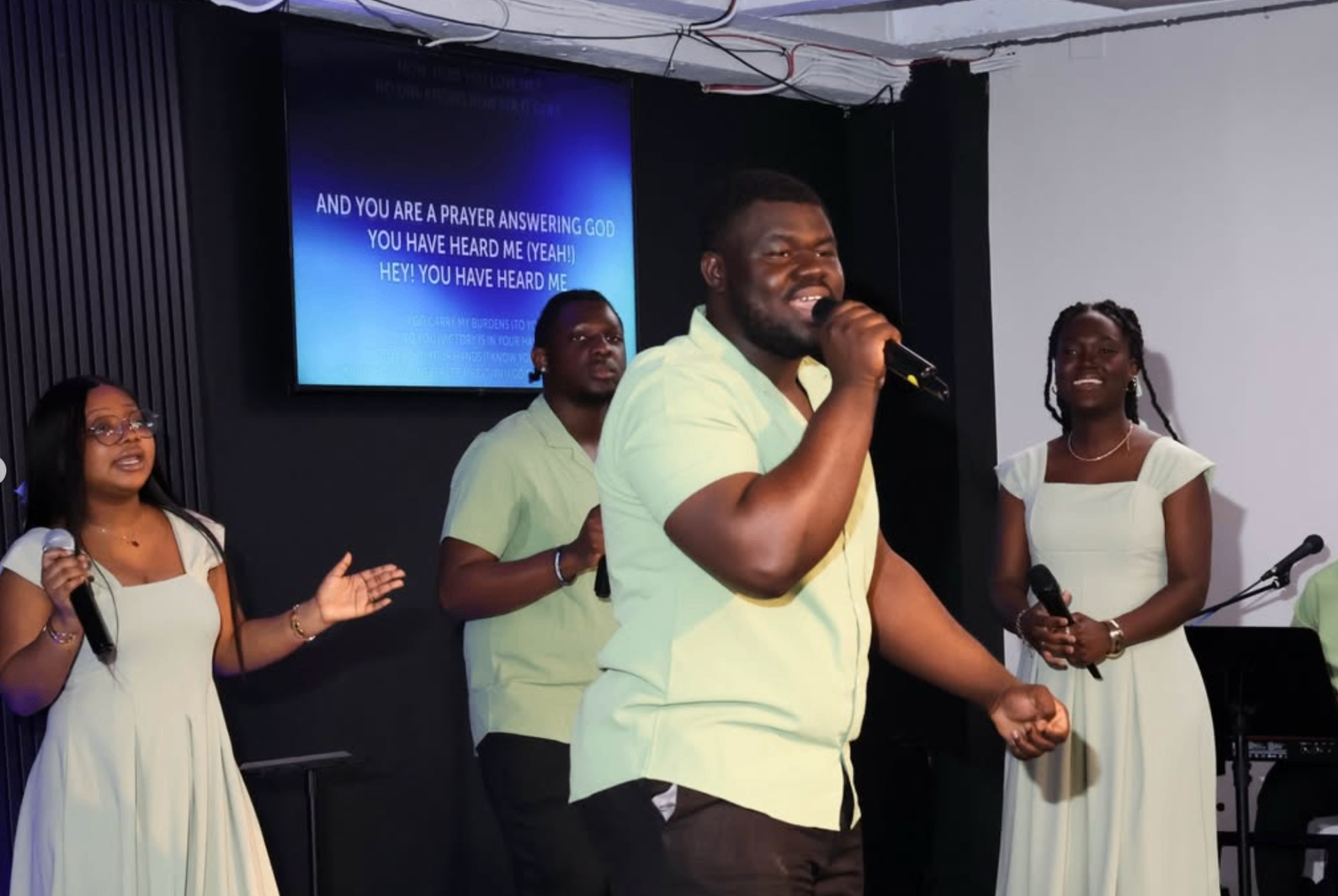 Worship team leading a Sunday gathering